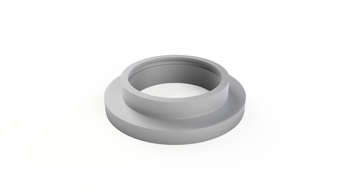 Bucha flangeada produzida em impressão 3D