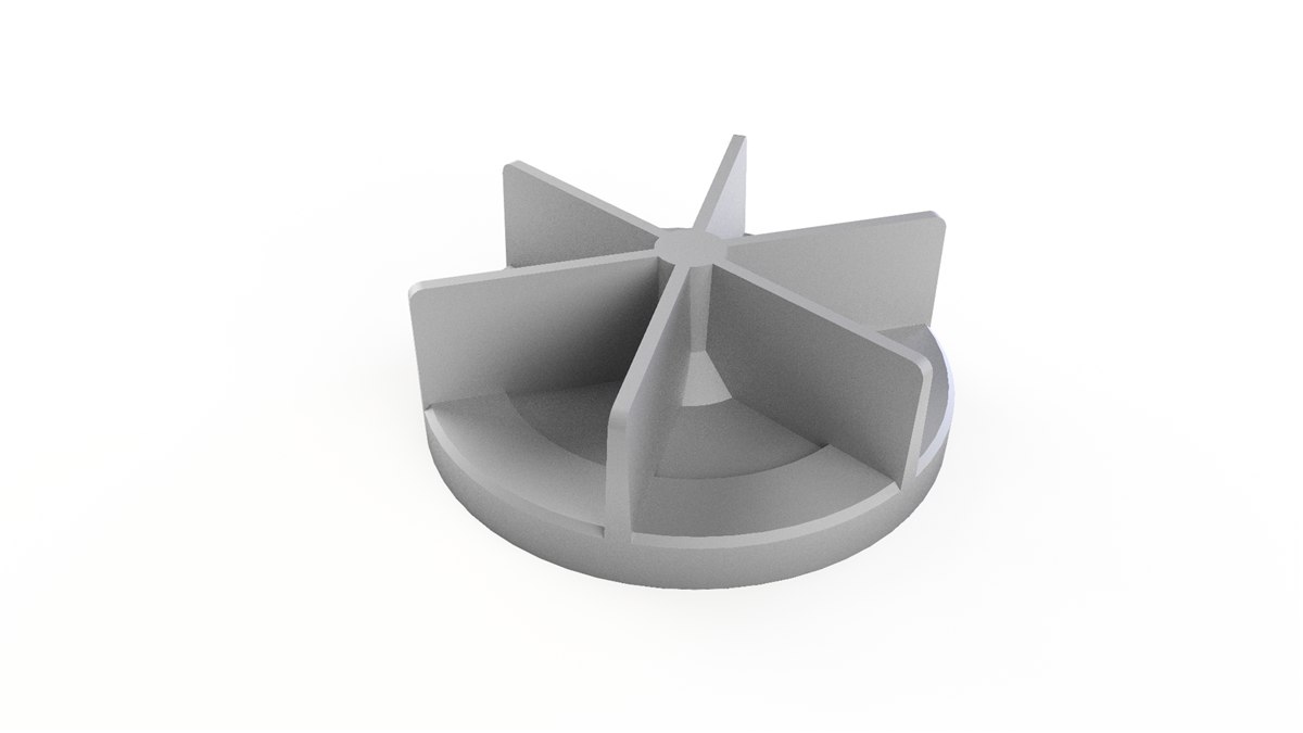 Rotor de seis pás produzido em impressão 3D